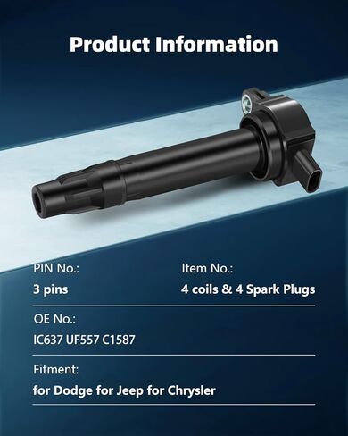 ECCPP UF269 6 ignition coils with 6 iridium Spark Plugs for Chrysler for Dodge Concorde Intrepid Concorde 300 Pacifica Prowler Magnum 2.7L 3.2L 3.5L 2001-2005 3.5L V6 UF269 UF395 in Kuwait