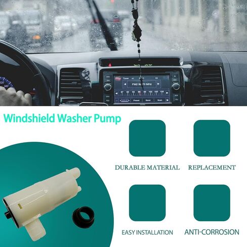 White Windshield Washer Pump with Grommet Fit for Chevrolet Silverado for GMC Sierra 1500 2500 07-13 22818728 15248574 Car Front Water Washer Fluid Pump for GMC Yukon XL for Cadillac Escalade 07-10 in Kuwait