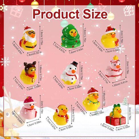 100pcs Mini Resin Christmas Ducks Bulk, Assorted Tiny Winter Ducks Figurines Little Small Miniature Duck Figures Decoration for Xmas Holiday Decorations Christmas Stocking Stuffers Party Favors Gifts in Saudi Arabia