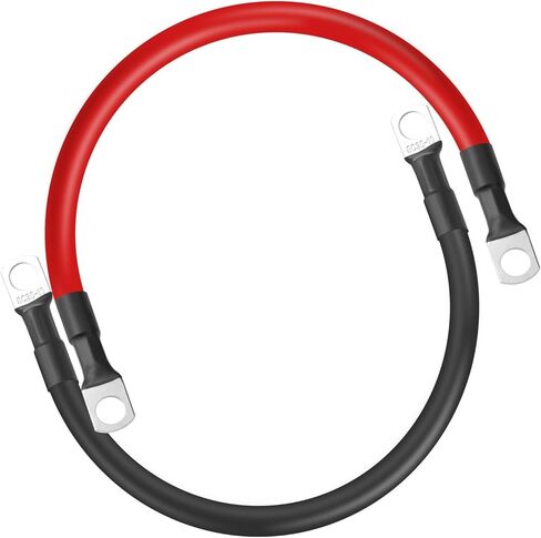 كابلات بطارية نحاسية نقية 2AWG مع عروات 5/16 بوصة - أحمر وأسود، 2 قدم، عبوتان للسيارة، عربة سكن متنقلة، شاحنة، قارب، بحرية، طاقة شمسية، دراجة نارية، سيارات، الطرق الوعرة، ملحقات القوارب in Saudi Arabia