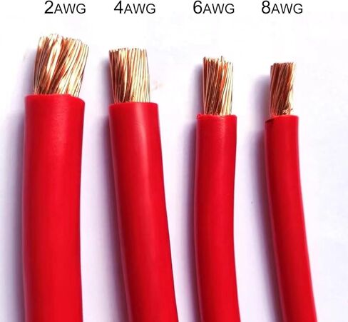 كابلات بطارية نحاسية نقية 2AWG مع عروات 5/16 بوصة - أحمر وأسود، 2 قدم، عبوتان للسيارة، عربة سكن متنقلة، شاحنة، قارب، بحرية، طاقة شمسية، دراجة نارية، سيارات، الطرق الوعرة، ملحقات القوارب in Saudi Arabia