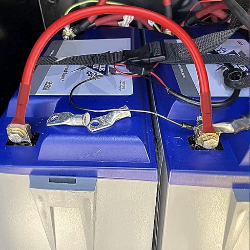 كابلات بطارية نحاسية نقية 2AWG مع عروات 5/16 بوصة - أحمر وأسود، 2 قدم، عبوتان للسيارة، عربة سكن متنقلة، شاحنة، قارب، بحرية، طاقة شمسية، دراجة نارية، سيارات، الطرق الوعرة، ملحقات القوارب in Saudi Arabia