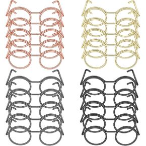 20 Pcs Doll Glasses, Mini Glasses Doll Dress Up Accessories, Mini Metal Wire Rim Frameless Lens Dolls Dress up for Dolls Pets Costume Accessories Cosplay DIY Crafts (4 Color) in Kuwait