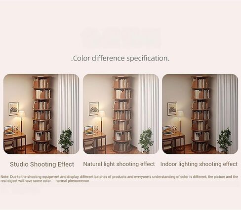 Solid Wood Rotating Bookshelf Tower, 360° Spinning Corner Bookcase, Stackable Freestanding Shelf for Bedroom, Living Room & Small Spaces(3-Layers) in Saudi Arabia