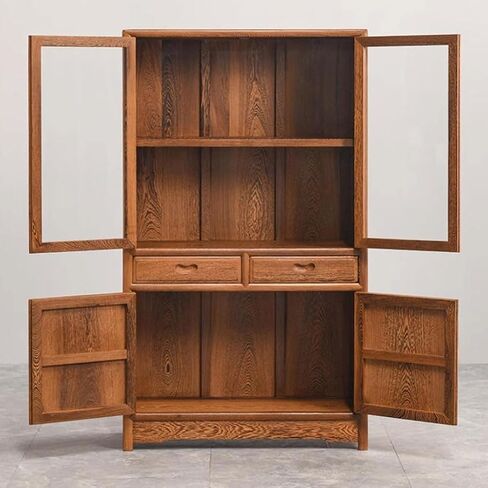 Bookshelf Home Living Room Mahogany Small Bookshelf Study Storage Cabinet Kitchen Solid Wood Sideboard Bookshelves and Bookcases in Saudi Arabia