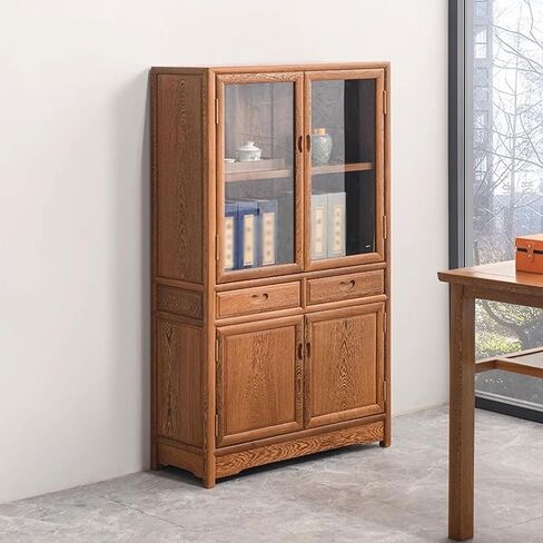 Bookshelf Home Living Room Mahogany Small Bookshelf Study Storage Cabinet Kitchen Solid Wood Sideboard Bookshelves and Bookcases in Saudi Arabia