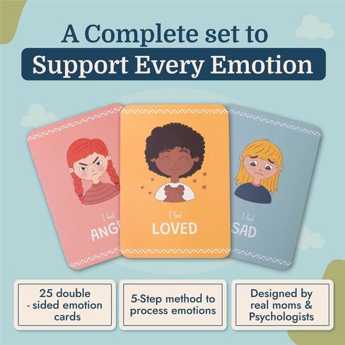 Samma Sati Emotion Flashcards – 25 Emotion Cards for Kids. Help Toddlers Identify Emotions – Emotion Cards for Toddlers – Fun Illustrations Mixed Emotions Card Deck & Feelings Card - 2-8 Years in Saudi Arabia