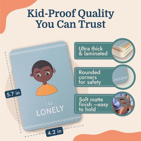 Samma Sati Emotion Flashcards – 25 Emotion Cards for Kids. Help Toddlers Identify Emotions – Emotion Cards for Toddlers – Fun Illustrations Mixed Emotions Card Deck & Feelings Card - 2-8 Years in Saudi Arabia