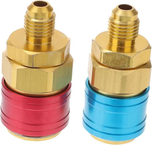 Garneck 2Pcs Air Conditioning Quick Connectors Kit High Pressure Low Pressure Couplers for Auto System Diagnosis and Charging Compatible in Saudi Arabia