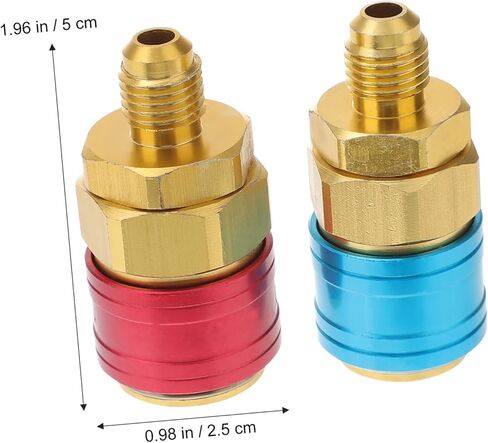 Garneck 2Pcs Air Conditioning Quick Connectors Kit High Pressure Low Pressure Couplers for Auto System Diagnosis and Charging Compatible in Saudi Arabia