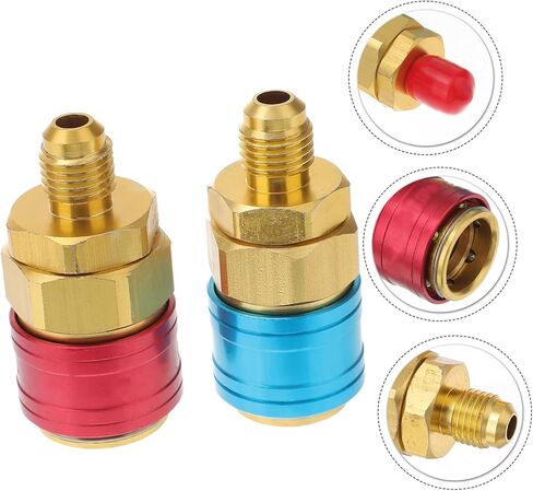 Garneck 2Pcs Air Conditioning Quick Connectors Kit High Pressure Low Pressure Couplers for Auto System Diagnosis and Charging Compatible in Saudi Arabia