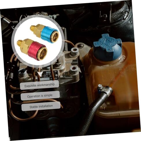 Garneck 2Pcs Air Conditioning Quick Connectors Kit High Pressure Low Pressure Couplers for Auto System Diagnosis and Charging Compatible in Saudi Arabia