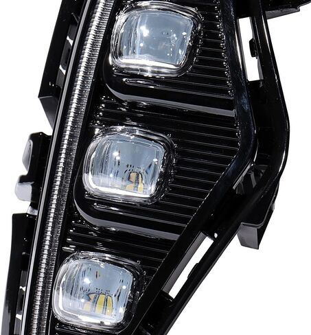 LED Daytime Running Lights Replacement for Toyota RAV4 2019 2020 2021 2022 2023 DRL Fog Lamps Kit, Rav4 Fog Lights Assembly Amber Turn Signal Lamps 3 Eyes Rav4 Daylights with Bezel, 1 Pair in Saudi Arabia