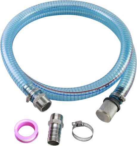 Fuel Transfer Hose 1" x 6.5FT, with SS NPT Fittings & Filter, for Diesel Gas DEF, Wire Reinforced Suction Hose for 3/4" & 1" Transfer Pump in Saudi Arabia