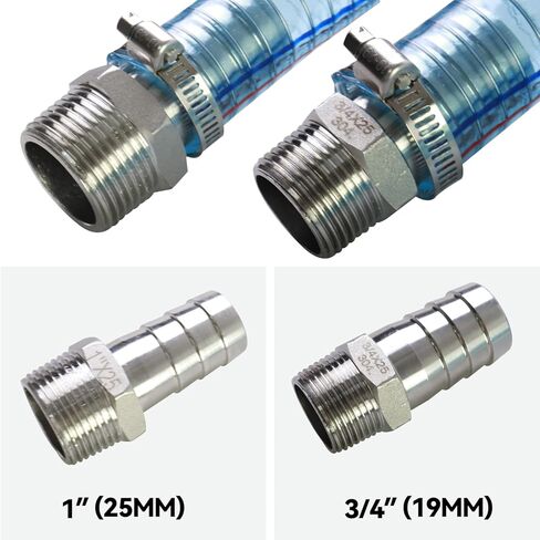 Fuel Transfer Hose 1" x 6.5FT, with SS NPT Fittings & Filter, for Diesel Gas DEF, Wire Reinforced Suction Hose for 3/4" & 1" Transfer Pump in Saudi Arabia