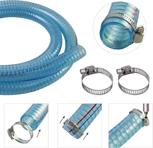 Fuel Transfer Hose 1" x 6.5FT, with SS NPT Fittings & Filter, for Diesel Gas DEF, Wire Reinforced Suction Hose for 3/4" & 1" Transfer Pump in Saudi Arabia