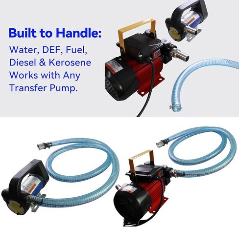 Fuel Transfer Hose 1" x 6.5FT, with SS NPT Fittings & Filter, for Diesel Gas DEF, Wire Reinforced Suction Hose for 3/4" & 1" Transfer Pump in Saudi Arabia