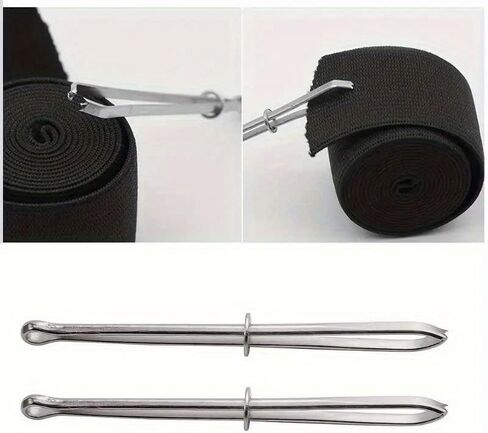 3PC Elastic Band Threader Clip for Sewing DIY - Belt Guide Needle Tool for Trousers - White, White in Saudi Arabia