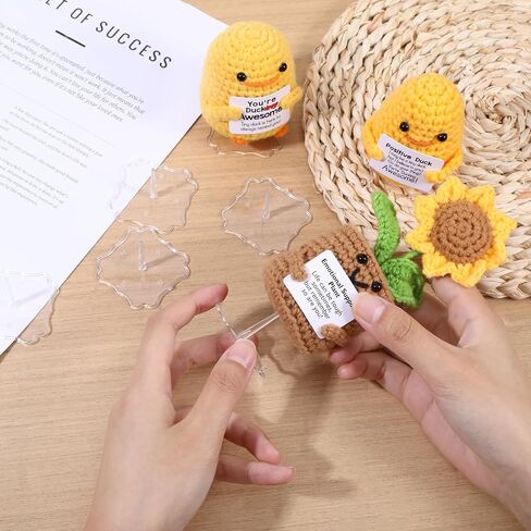 10PCS Crochet Doll Stand Sets,Plastic Square Lace Base Crochet Plushies Stands,Figure Display Stand,Small Animal Dolls Display Stands,Room Decorative Showcase Holder in Saudi Arabia