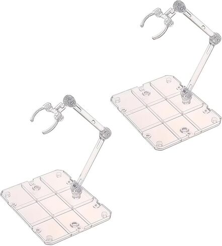 2Pcs Transparent Action Figure Stand, Doll Model Display Holder Base Doll Support Stand Compatible for HG RG SD SHF 1/144 Collectible Display and Storage in Saudi Arabia
