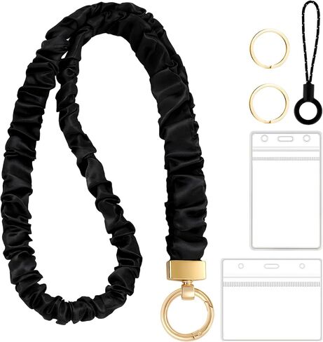 zkptops scrunchie الحبل لشارات الهوية مفاتيح الرقبة الحبل مع اثنين من حاملي البطاقات للمد المعلمين اسهم للنساء قابل للسحب سلسلة المفاتيح اسهم ليوبارد طباعة سلسلة المفاتيح حزام الملحقات المكتب in Kuwait