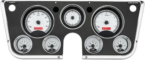 Dakota Digital 67 - 72 Chevy Pickup Truck Analog Dash Gauge & Clock Silver Alloy Red VHX-67C-PA-S-R in Saudi Arabia