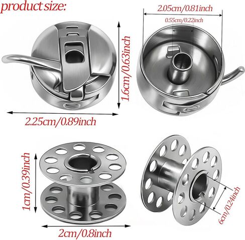 SXDLCX 3 Pieces Bobbin Case with 6 Pieces Sewing Machine Metal Bobbins, Replacement Bobbins for Craft Sewing, Compatible with Brother, Janome, Singer, Toyata, Etc Front Loading 15 Class Machines in Saudi Arabia
