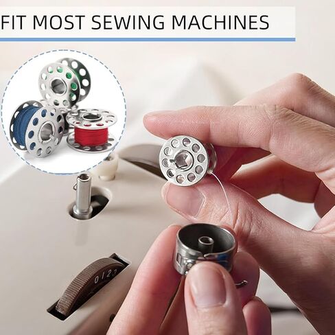 SXDLCX 3 Pieces Bobbin Case with 6 Pieces Sewing Machine Metal Bobbins, Replacement Bobbins for Craft Sewing, Compatible with Brother, Janome, Singer, Toyata, Etc Front Loading 15 Class Machines in Saudi Arabia
