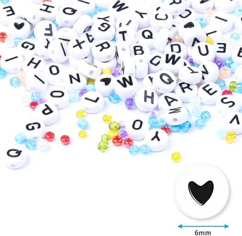 500 قطعة من خرز حرف E لمجموعة صنع أساور الصداقة، مستلزمات صناعة المجوهرات بنفسك، خرز الأبجدية in Kuwait