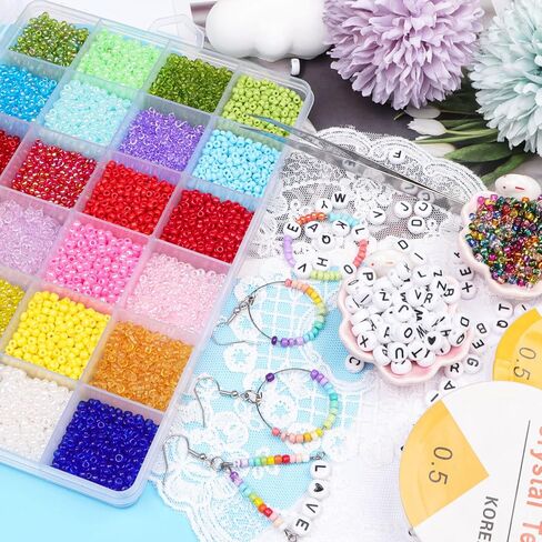 500 قطعة من خرز حرف E لمجموعة صنع أساور الصداقة، مستلزمات صناعة المجوهرات بنفسك، خرز الأبجدية in Kuwait