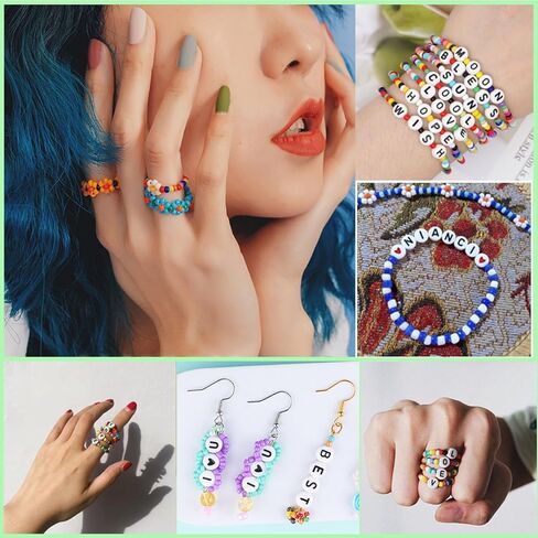 500 قطعة من خرز حرف E لمجموعة صنع أساور الصداقة، مستلزمات صناعة المجوهرات بنفسك، خرز الأبجدية in Kuwait