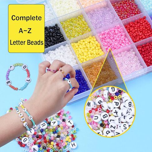 500 قطعة من خرز حرف E لمجموعة صنع أساور الصداقة، مستلزمات صناعة المجوهرات بنفسك، خرز الأبجدية in Kuwait