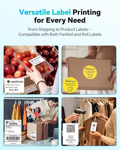 Thermal Transfer & Direct Thermal Label Printer, 4x6 Desktop Printer for Shipping Label Barcode Receipts Tag & Wrist Band, Compatible with UPS FedEx Amazon eBay Shopify, USB & Ethernet Connectivity in Kuwait