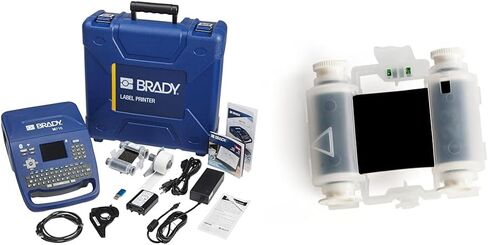 حزمة طابعة الملصقات المحمولة Brady M710 مع حافظة صلبة وخراطيش شريط سلسلة R6000، طباعة 3 بوصات في الثانية على الملصقات القوية in Saudi Arabia