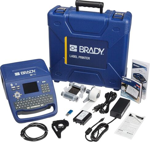 حزمة طابعة الملصقات المحمولة Brady M710 مع حافظة صلبة وخراطيش شريط سلسلة R6000، طباعة 3 بوصات في الثانية على الملصقات القوية in Saudi Arabia