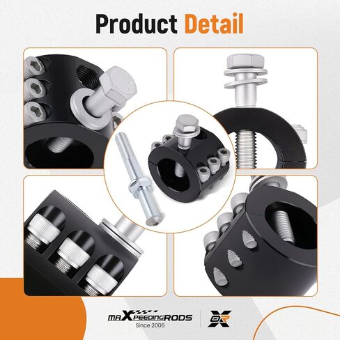 مشبك قضيب ربط مثبت التوجيه maxpeedingrods 4050-63 يناسب Jeep Wrangler JK JKU 2007-2025 JL JLU 2018-2025 لـ Gladiator JT 2020-2025 (مع أنبوب OD 1-1/2 بوصة) مطلي بالتآكل in Saudi Arabia