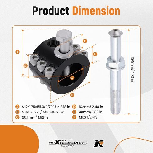 مشبك قضيب ربط مثبت التوجيه maxpeedingrods 4050-63 يناسب Jeep Wrangler JK JKU 2007-2025 JL JLU 2018-2025 لـ Gladiator JT 2020-2025 (مع أنبوب OD 1-1/2 بوصة) مطلي بالتآكل in Saudi Arabia
