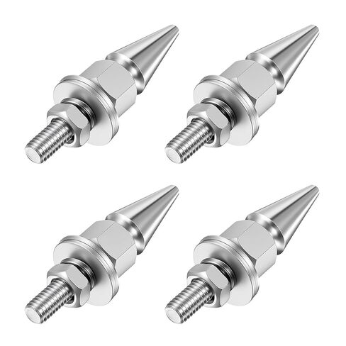 4 PCS Aluminum Cars Plate Frame Fastenings Bolt, Spikes License Plate Screws, Anti-Theft Kit, Anti-Theft Car Plates Frame Fastenings for Car Motorcycle, Silver in Kuwait