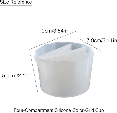 4-Compartment Silicone Mixing Cup, Reusable Epoxy Resin & Paint Mixing Palette For DIY Fluid Bear, Craft Art, Easy Clean & Flexible in Saudi Arabia
