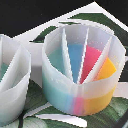 4-Compartment Silicone Mixing Cup, Reusable Epoxy Resin & Paint Mixing Palette For DIY Fluid Bear, Craft Art, Easy Clean & Flexible in Saudi Arabia