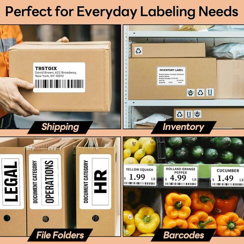 Compatible DYMO 30256 (2-5/16" x 4") Direct Thermal Shipping Labels, Large Barcode & Address Labels Replacement for DYMO LabelWriter 450, 4XL, Rollo, Zebra (12 Rolls / 3600 Labels), TRSTGIX in Saudi Arabia