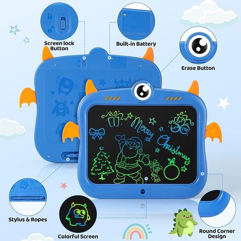 تابلت كتابة LCD للأطفال، لوحة رسم لوحة رسومات الشعار المبتكرة مقاس 8.5 بوصة، ألعاب الوحش الصغير للأطفال، ألعاب السفر للأطفال من عمر 3 4 5 6 7 8 سنوات للأولاد والبنات هدايا عيد الميلاد (أزرق) in Kuwait