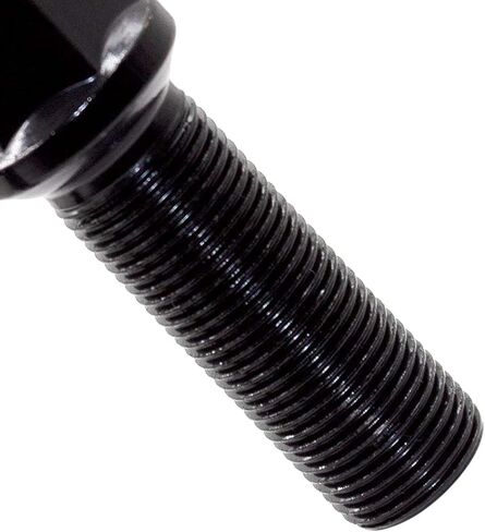 Wheel Accessories Parts Set of 24 Black 14x1.5 Lug Bolt Kit Cone Seat Acorn 17mm Hex, 28mm Shank Length, M14x1.5 Thread Cone Lug Bolts for Aftermarket Wheels (24, Black, 14 1.5) in Saudi Arabia
