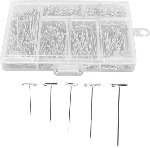 Aramox 450 Pcs T Pins with Clear Box, Stainless Steel Push Pin Kit for Foam Head, Sewing, Craft, Quilting, Knitting, Office, Wig Making in Saudi Arabia