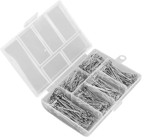 Aramox 450 Pcs T Pins with Clear Box, Stainless Steel Push Pin Kit for Foam Head, Sewing, Craft, Quilting, Knitting, Office, Wig Making in Saudi Arabia
