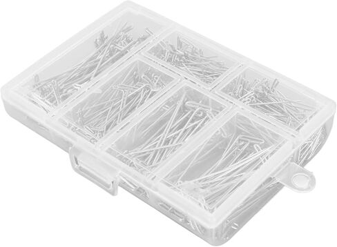 Aramox 450 Pcs T Pins with Clear Box, Stainless Steel Push Pin Kit for Foam Head, Sewing, Craft, Quilting, Knitting, Office, Wig Making in Saudi Arabia