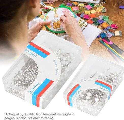 2 Box Sewing Pins, Straight Quilting Pin with Ball for DIY Crafting (White) in Saudi Arabia