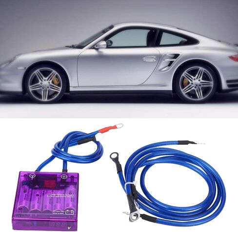 Replacement Vehicle Voltage Regulator, 12V Universal Car Fuel Saver Voltage Stabilizer Volt Regulator Kit 3 Earth Ground Cables for Cars and Trucks Blue() in Saudi Arabia