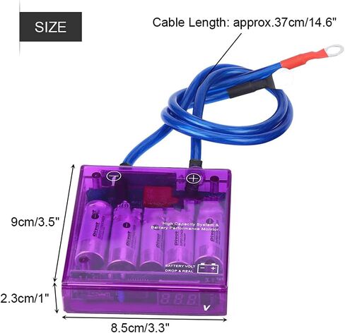 Replacement Vehicle Voltage Regulator, 12V Universal Car Fuel Saver Voltage Stabilizer Volt Regulator Kit 3 Earth Ground Cables for Cars and Trucks Blue() in Saudi Arabia