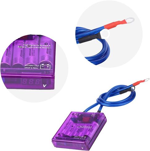 Replacement Vehicle Voltage Regulator, 12V Universal Car Fuel Saver Voltage Stabilizer Volt Regulator Kit 3 Earth Ground Cables for Cars and Trucks Blue() in Saudi Arabia
